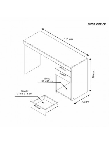 Mesa Para Computador Office Branco Notável